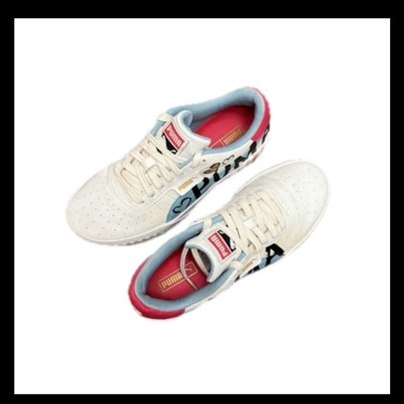 Amazon.com: PUMA Kids Girls Cali Star Fly-Mingo Lace Up  Size 6 (GS) PUMA Cali Novelty Jr Low Heart White Sneakers / School Shoes Unicorn